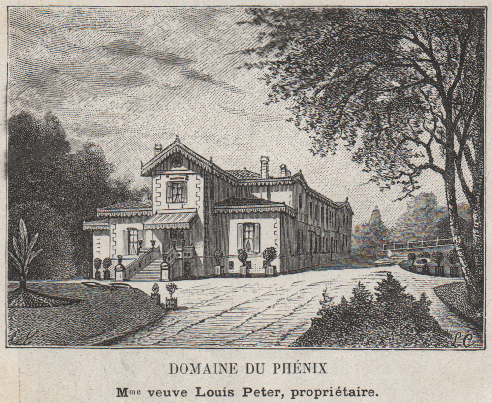 ENTRE-DEUX-MERS. FLOIRAC. Domaine du Phénix. Peter. Bordeaux. SMALL 1908 print